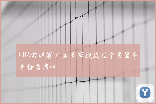 CBA常规赛广东男篮迎战辽宁男篮争夺榜首席位